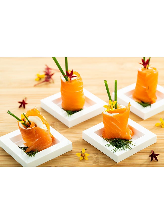 Restaurantware-2.5 x 2.5 Inch Dessert Plates, 20 Disposable Appetizer Plates - For Cold Foods, White Plastic Mini Serving Plates, Serve Appetizers Or Desserts, For Buffet Or Catered Events - Image 5