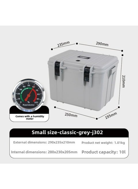 Multifunctional Moisture-proof Storage Box SLR Camera Lens Protection Box Photographic Equipment Drying Anti-mold Instrument Toolbox-Color:J302 Small Size  Comes With Hygrometer + Sponge Pad