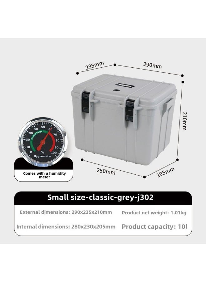 Generic Multifunctional Moisture-proof Storage Box SLR Camera Lens Protection Box Photographic Equipment Drying Anti-mold Instrument Toolbox-Color:J302 Small Size  Comes With Hygrometer + Sponge Pad  - Image 1