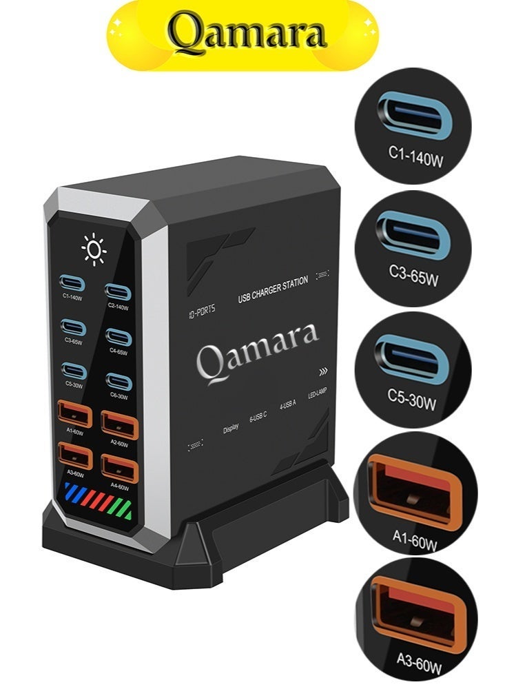 QAMARA 10-Port Charging Station for Cell Phones, Laptops, and Smart Devices - Image 2