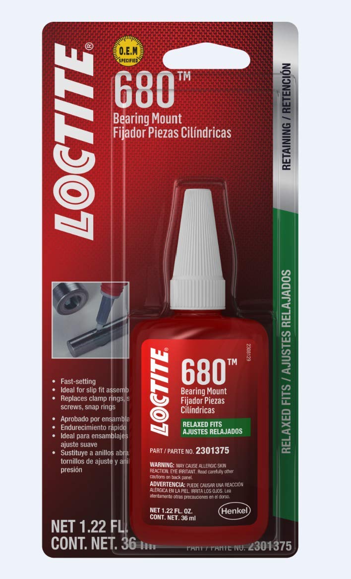 LOCTITE 680 Automotive Bearing Mount  High Strength Medium Viscosity for Relaxed Fits OEM Specified Slip Fit Assemblies  36 ml 1 Pack
