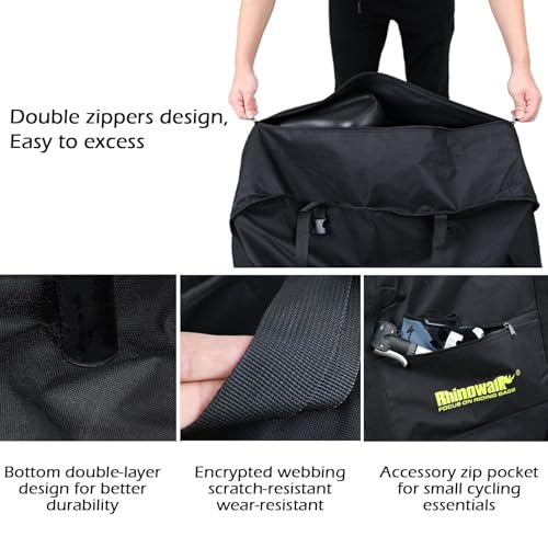 Rhinowalk Folding Bike Bag for 20 inch Folding Bikes - Wear-resistant Bicycle Travel Carrying Case Outdoors Bike Transport Bag for Cars Train Air Travel - Image 4