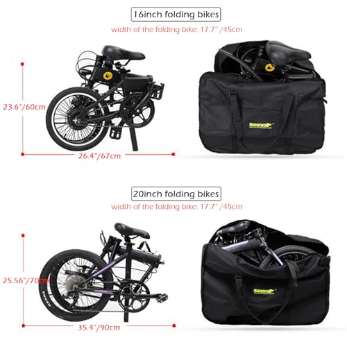 Rhinowalk Folding Bike Bag for 20 inch Folding Bikes - Wear-resistant Bicycle Travel Carrying Case Outdoors Bike Transport Bag for Cars Train Air Travel - Image 5