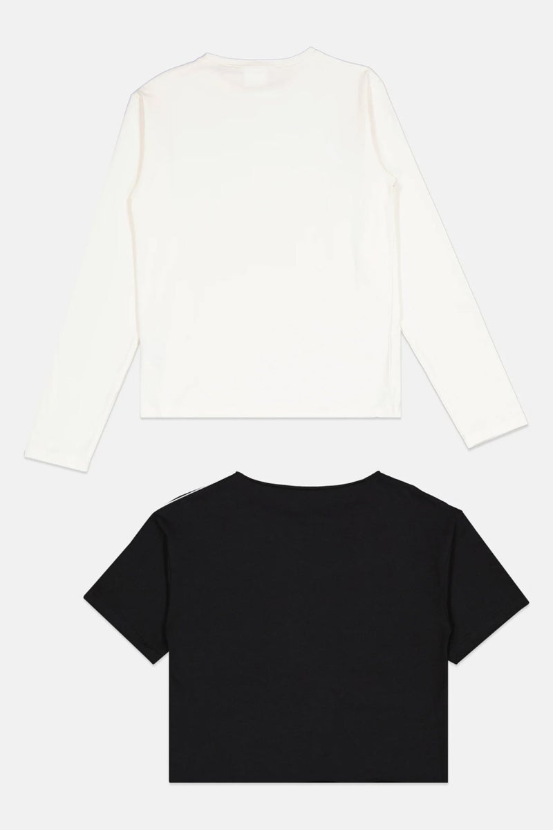 FREDDY تي شيرت بنات أطفال 2 قطعة بأكمام طويلة وطباعة جرافيك، متعدد الألوان - Image 3