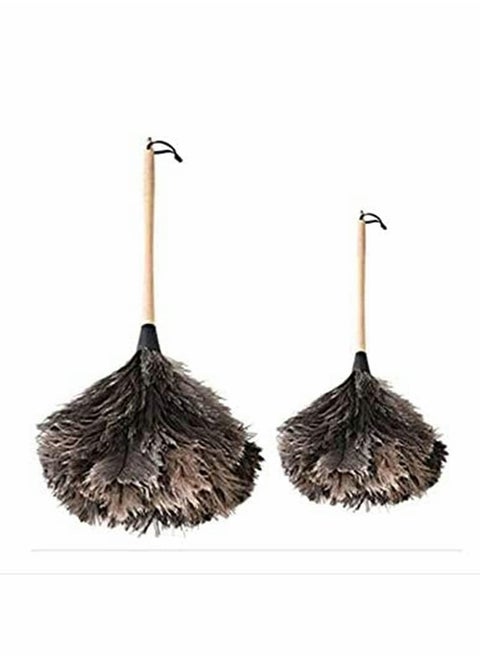Ostrich Feather Duster Set for Home & Car Cleaning, Soft & Fluffy, Eco-Friendly, Easy to Clean & Reuse, Suitable for Dusting (2 Pcs)