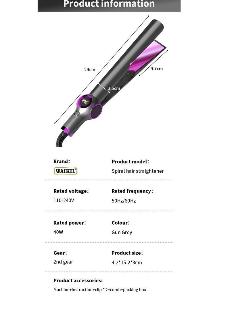 Clamp LCD Display Straightening Curling Iron - Image 2