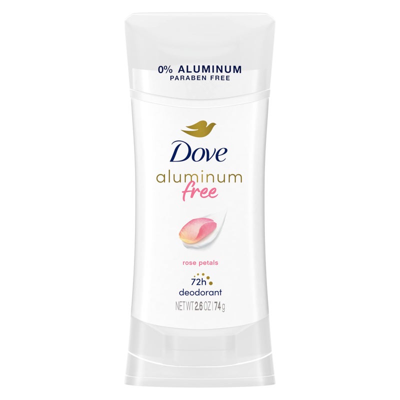 Dove 0% Aluminum Deodorant Stick Non irritating for Underarm Care Rose Petals Kindest, 2.6 Oz - Image 1