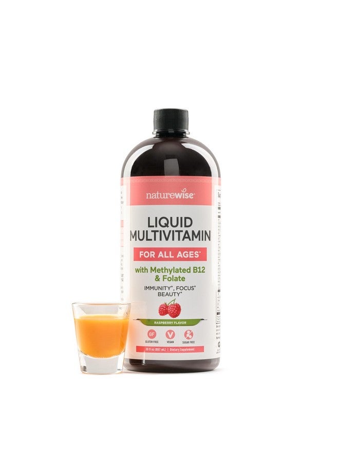 NatureWise Liquid Multivitamin for Women, Men of All Ages - Sugar Free, Vegan - Vitamins for Energy Levels, Beauty, Immune Health with Methylated B12 & Folate - Non-GMO - 30 fl oz(887 mL) - Image 1