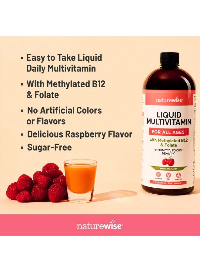 NatureWise Liquid Multivitamin for Women, Men of All Ages - Sugar Free, Vegan - Vitamins for Energy Levels, Beauty, Immune Health with Methylated B12 & Folate - Non-GMO - 30 fl oz(887 mL) - Image 3