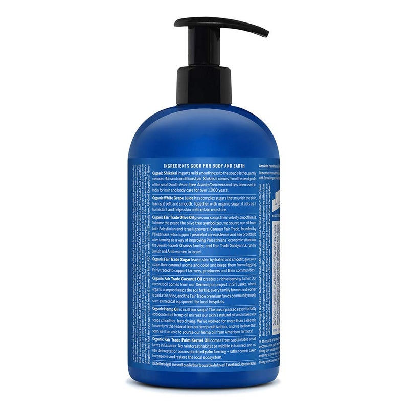 Dr. Bronner's - Organic Sugar Soap (Peppermint, 24 Ounce) - Made with Organic Oils, Sugar & Shikakai Powder, 4-in-1 Uses: Hands, Body, Face & Hair, Cleanses, Moisturizes & Nourishes, Vegan - Image 2