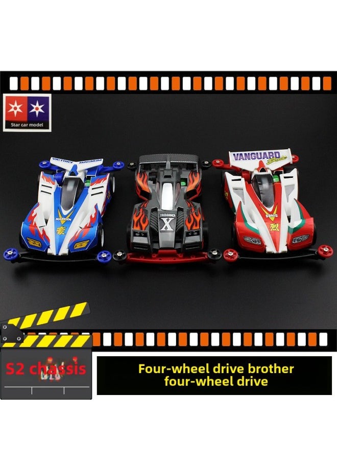 Xingda Four-Drive Brothers Daxing S2 Four-Drive Triangle Arrow Victory Charge Pioneer Sonic Assembled Boy Gift-Color:Devil Commander-Scale:Car + 1 Thousand Mah Battery Set  - Image 2