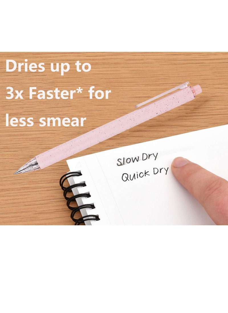 XiuWoo - Gel Ink Retractable Pens Set, Black 0.5mm medium Point Pen Extra Smooth Tip No Bleed Smear Smudge Refillable Clickable Bulk for Writing Journaling Multicolor Fine 12 Pcs - Image 1