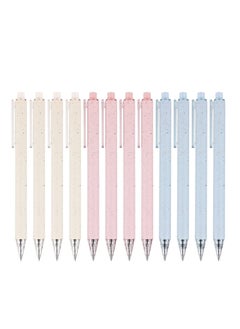 XiuWoo Gel Ink Retractable Pens Set, Black 0.5mm medium Point Pen Extra Smooth Tip No Bleed Smear Smudge Refillable Clickable Bulk for Writing Journaling Multicolor Fine 12 Pcs  - Image 1
