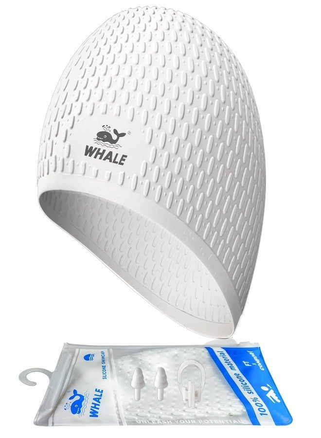 Whale Large Swimming Cap Durable Silicone Waterproof Swimming Cap Ideal for Long Hair and Thick Braids Keeps Hair Dry While Swimming - Image 1