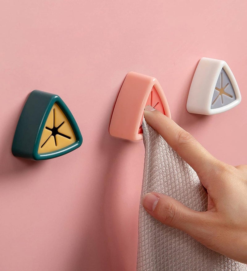 Grab it GRAB IT SelfAdhesive Towel Holder Towel RingNapkin RingNapkin HolderTowel HangerBathroom Accessories Kitchen Plastic Pack of 3 Pcs Multicolor  - Image 1