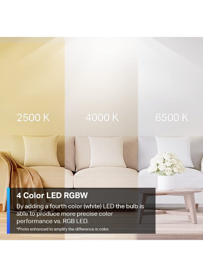 tapo TPLink Tapo Smart Light Bulbs 16M Colors RGBW Dimmable Compatible with Alexa and Google Home A19 60W Equivalent 800LM CRI90 24GHz WiFi only No Hub Required Tapo L530E4Pack - Image 2