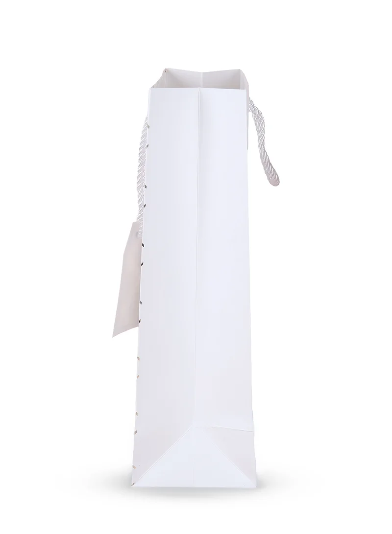 Share the Love Luxury White Paper Gift Bag – Large Size with Foil Design, Premium Quality Present Bag with Handles, Perfect for Birthday, Wedding, Anniversary & Special Occasions