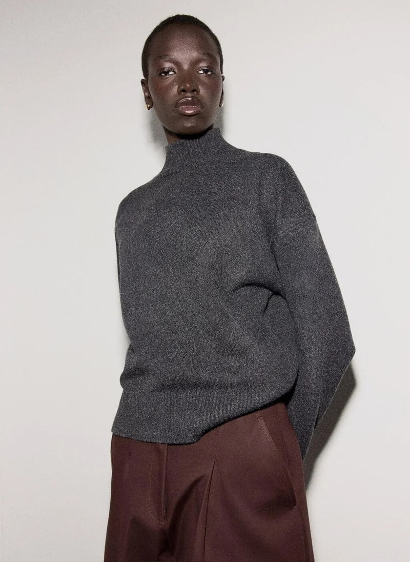 MANGO Ribbed turtleneck sweater