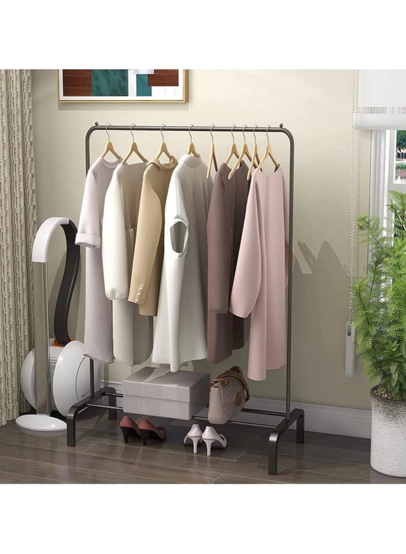 Heavy Duty Metal Clothes Hanger Rack for Hanging Clothes - Black - Stainless Steel - Image 1