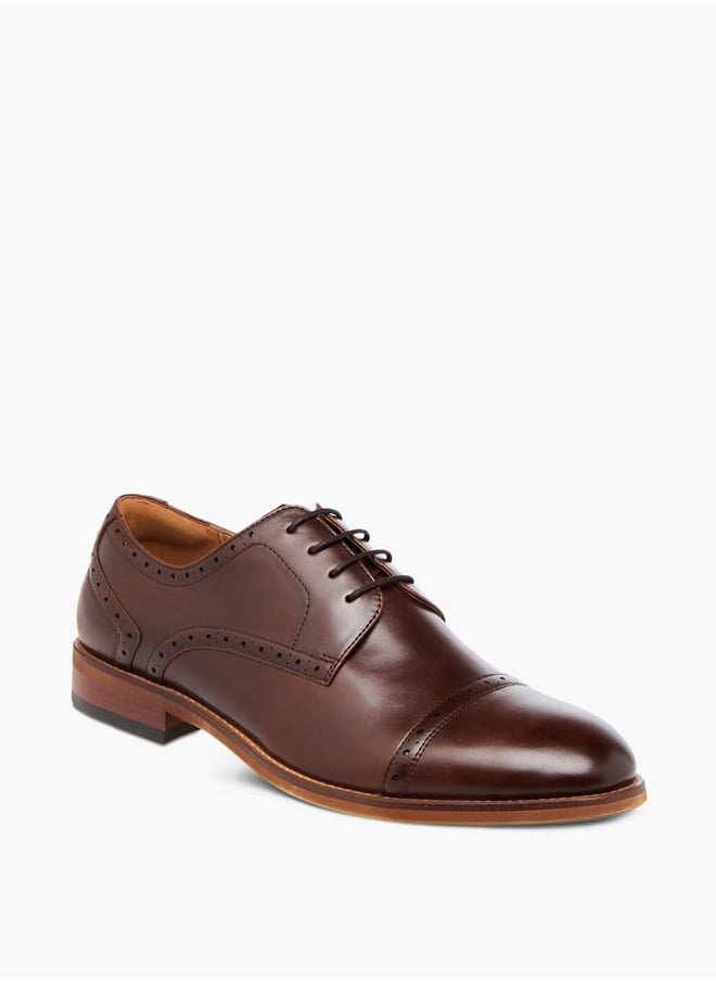 DUCHINI Mens Solid Derby Shoes With Lace-Up Closure  - Image 1