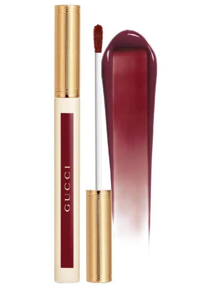غوتشي مستحضر GUCCI Glow Oil-In-Water Tint (تركيبة زيت في ماء) – درجة 129 (Paula Maple) – أحمر شفاه سائل مرطب بلمعان متألق. - Image 1