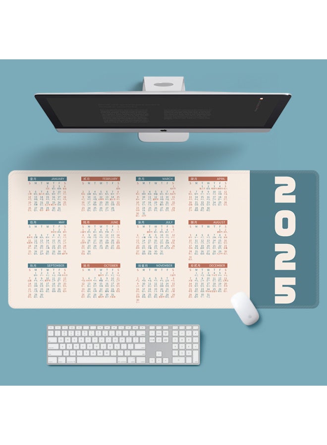2025 Year Of The Snake Calendar Mouse Pad Super Large Non-slip Washed Gift Office Desk Calendar Calendar Monthly Calendar Table Pad Wholesale-Color:800*300*2mm-Pattern:Calendar-haze Blue  - Image 1