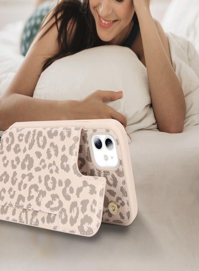 iCoverCase Compatible with iPhone 11 Case with Card Holder, Wallet Phone Case for Women Men RFID Blocking PU Leather Protective Case 6.1 Inch (Beige Leopard) - Image 5
