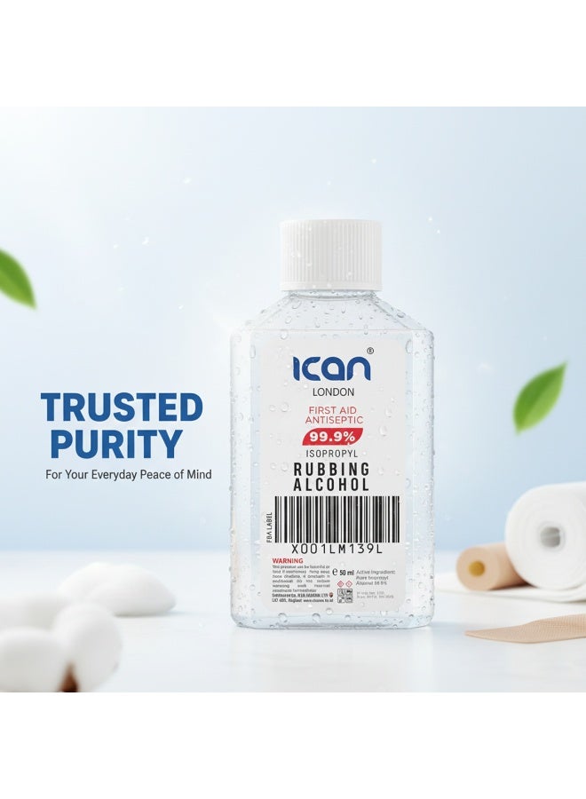 آي كان لندن كحول أيزوبروبيل طبي من آيكان لندن، 99.9%، 50 مل - مطهر ومعقم للإسعافات الأولية، حجم مناسب للسفر - Image 3