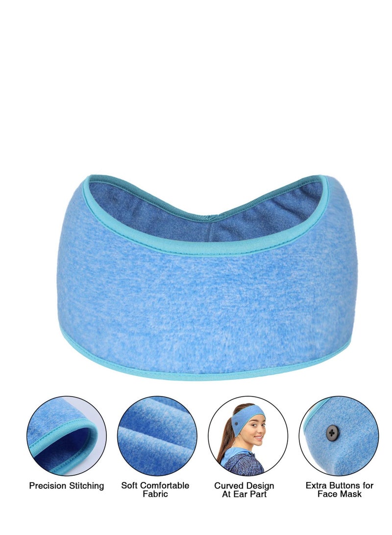 SYOSI 8 Pieces Ear Warmer Headbands with Buttons Fleece Muffs Headband Winter Running Sweatband Stretchy Cover Cold Weather Sports Earmuff for Women Men Cycling Skiing Jogging (Vivid Colors) - Image 3
