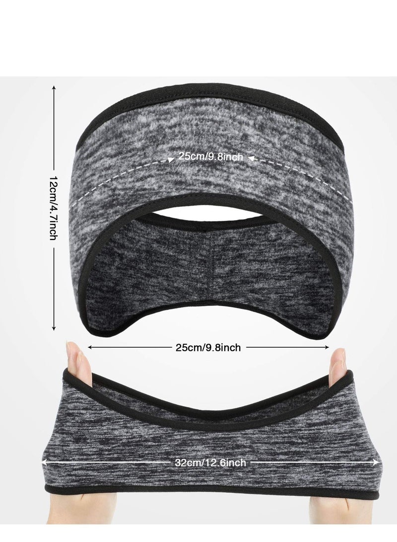 SYOSI 8 Pieces Ear Warmer Headbands with Buttons Fleece Muffs Headband Winter Running Sweatband Stretchy Cover Cold Weather Sports Earmuff for Women Men Cycling Skiing Jogging (Vivid Colors) - Image 4