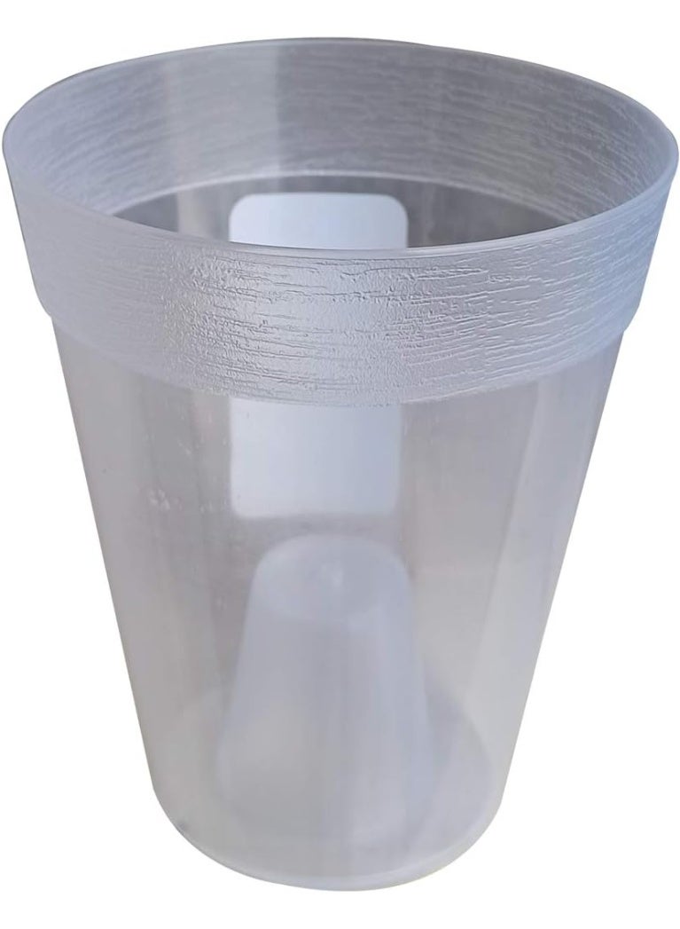 أيدل وعاء زهور بلاستيكي صغير دائري 10 سم و 17 سم - 0.7 لتر، 2.5 لتر زارع مصغر للنباتات الداخلية، الأعشاب، الصبار - وعاء خفيف للمنزل، المكتب والشرفة - Image 1