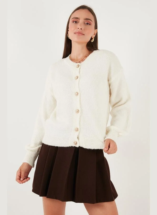 ليلا كارديجان ليلا النسائي بقصة عادية ورقبة دائرية وملمس ناعم