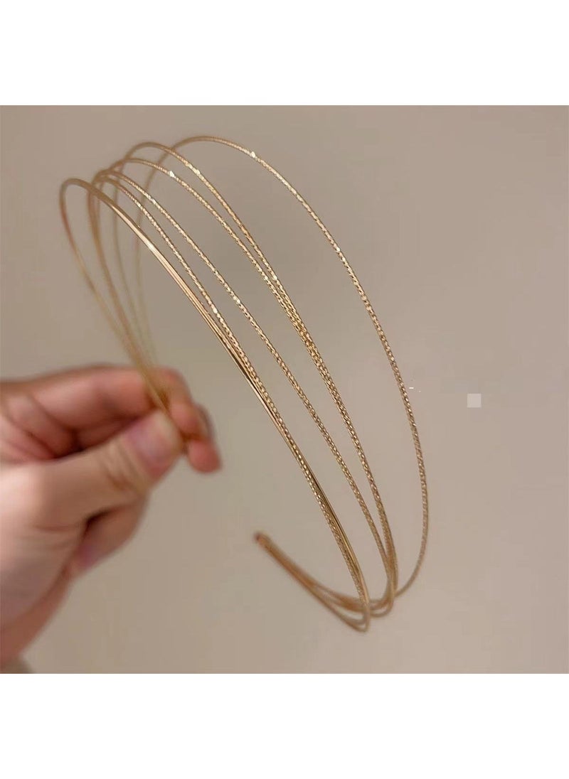 Generic Korean Style Slim Headband for Women A005 master drawing head hoop gold
