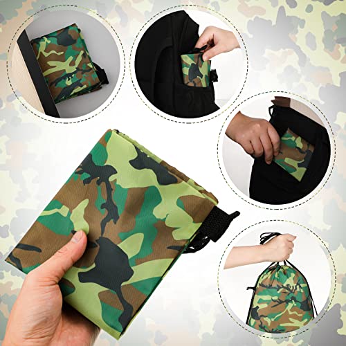 Woanger 24 Pcs Camo Drawstring Bags Bulk 11.81 x 9.84 Inch Camouflage Paintball Goodie Gift Bags Waterproof Lightweight String Cinch Backpack Army Military Hunting Gym Travel Sport Camp Party Supplies - Image 2
