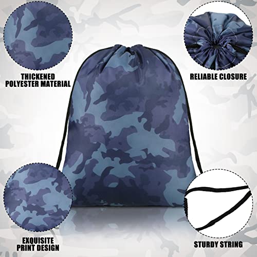 Woanger 24 Pcs Camo Drawstring Bags Bulk 11.81 x 9.84 Inch Camouflage Paintball Goodie Gift Bags Waterproof Lightweight String Cinch Backpack Army Military Hunting Gym Travel Sport Camp Party Supplies - Image 3