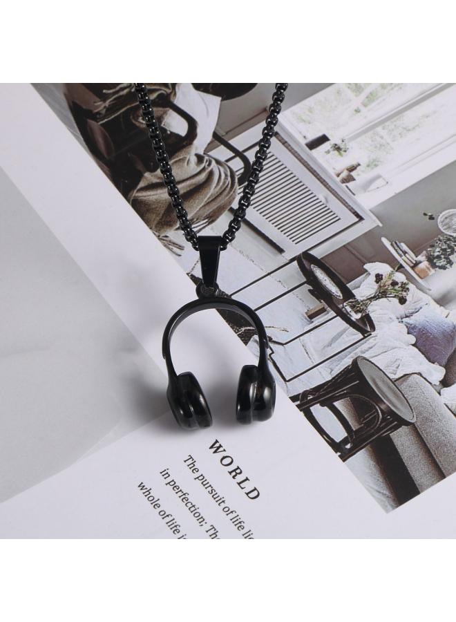 Jewelry Fashion Simple Music Headset Pendant Men's Headset Titanium Steel Necklace Spot Sp978