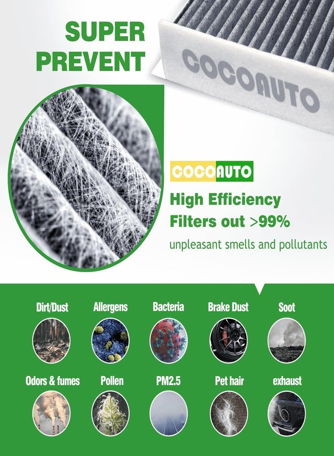 COCOAUTO Cabin Engine Air Filter Set Fits Rogue 2.5L(2014-2020), Rogue 2.0L Hybrid(2017-2019), Rogue Sport 2.0L(2017-2022), Qashqai 2.0L(2017-2023), Overlap between 272774BA0A & 165464BA1A - Image 3