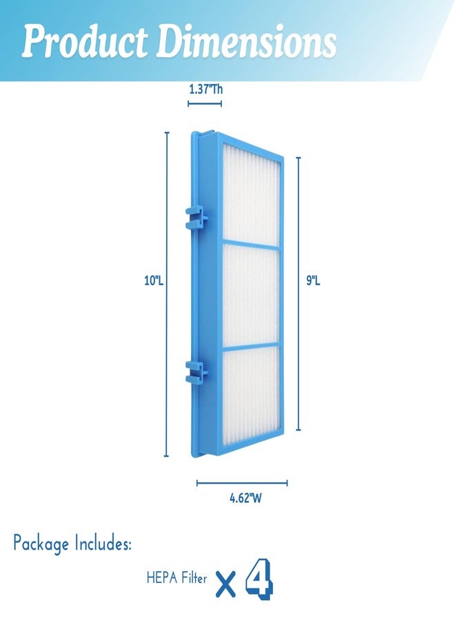 نيسبيرا فلتر Nispira AER1 بديل لجهاز تنقية الهواء Holmes HAPF30AT HAP242-NUC Total Air True HEPA، عبوة من 4 فلاتر، 1.2 × 10 × 4.6 بوصة - Image 4