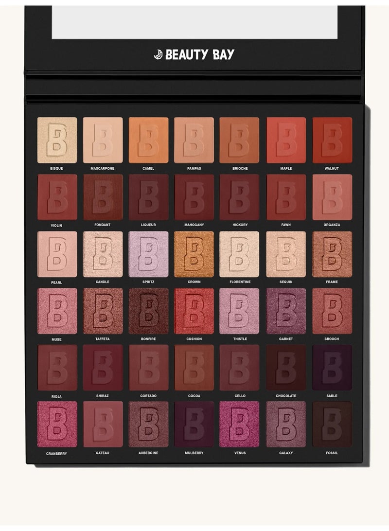Beauty Bay Rich 42 Colour Eyeshadow Palette – Warm Matte, Shimmer & Metallic Shades – High Pigment & Long Lasting – New Packaging - Image 1