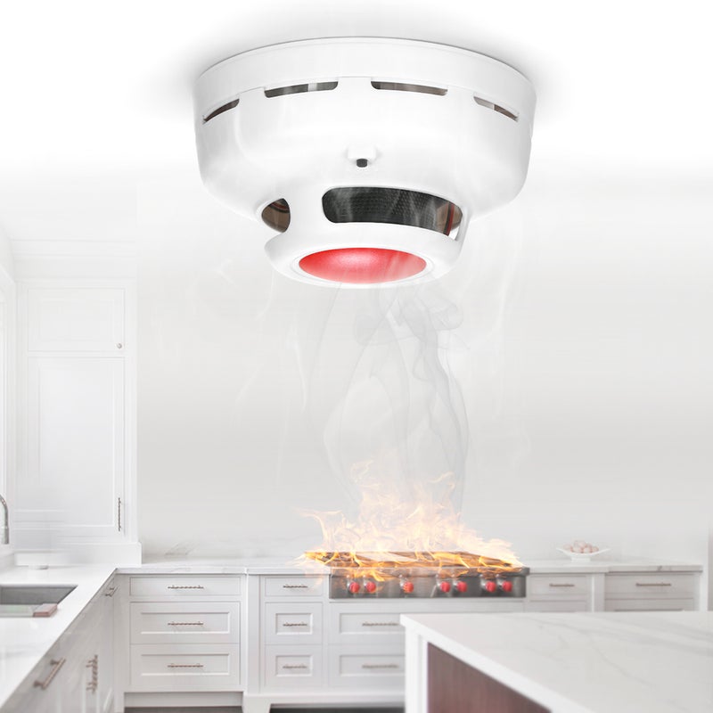 Carbon Monoxide Detector and Smoke Alarm 9V Battery Operated Dual Sensor Smoke CO Detector with Red LED Indicate Alarm - Image 3