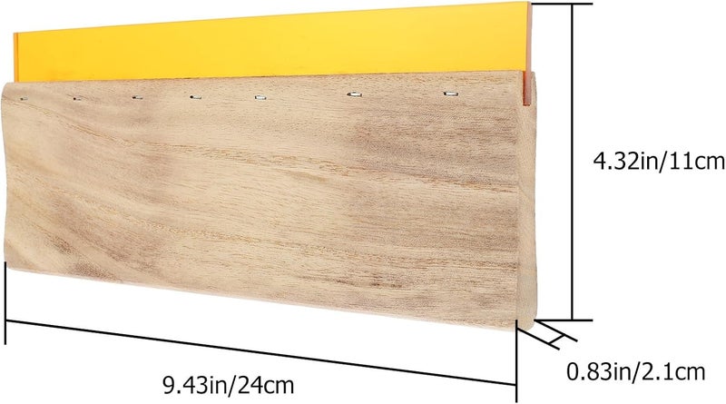 Lurrose Screen Printing Squeegee Wooden Ink Scraper 24cm Sturdy Rubber Blade for Silk Screen Printing Arts and Crafts - Image 2