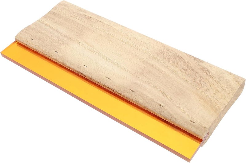 Lurrose Screen Printing Squeegee Wooden Ink Scraper 24cm Sturdy Rubber Blade for Silk Screen Printing Arts and Crafts - Image 1