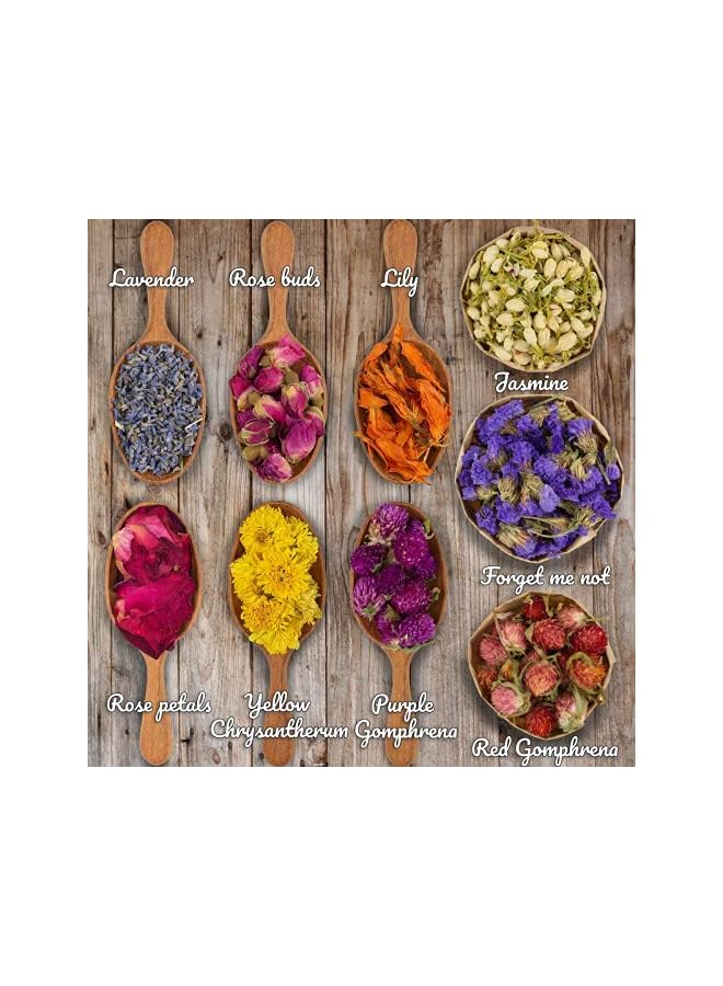 erorex Natural Dried Flower- Gift Box - Floral Kit for Soap, Candle, Resin Jewelry Making, Bath, Nail, Decoration - Rosepetals, Rosebuds, Lavender, Jasmine, Gomphrena, Chrysantherum  - Image 2