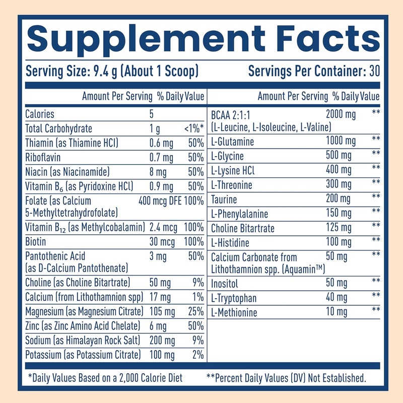 NativePath Native Hydrate Zero Sugar Electrolytes Powder with BCAAs Tangerine Hydration Keto  Paleo Friendly 30 Servings - Image 2