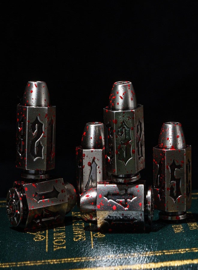 CRITALLIC Bullet Dice Set of 6 Pieces D6 Dice, 6 Sized Die for Dungeons and Dragons Role Playing Games/DND Accessories Gifts (Bloodstained) - Image 5