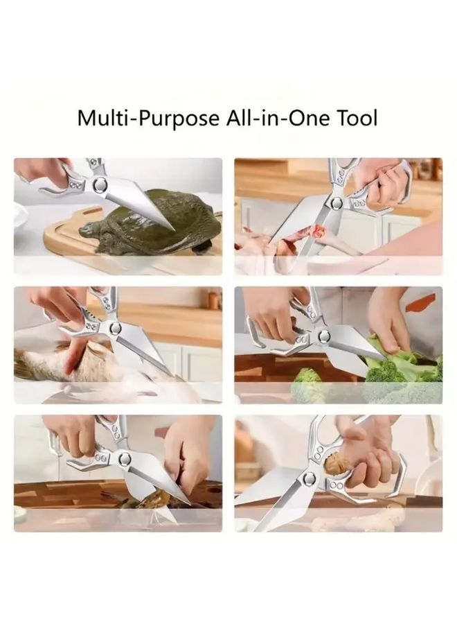 3pcs Heavy Duty Kitchen Shears Set With Sharpener And Melon Scraper - Image 5