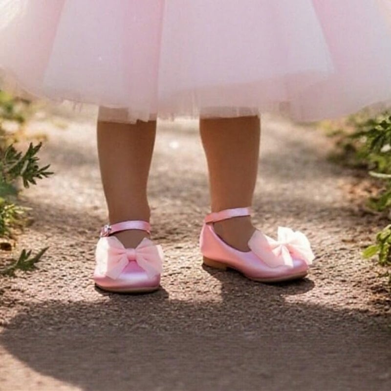 THEE BRON Girls Mary Jane Ballet Flats with Bow Toddler Dress Shoes for Party Outfits(AF344 Toddler,Pink/10M) - Image 4