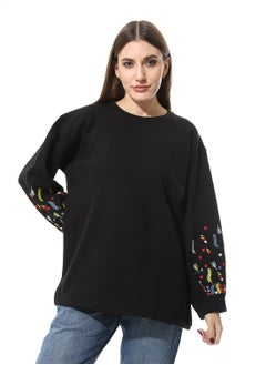 Women Oversize Embroidery Melton T- Shirt With Long Sleeves And Round Neck - pzsku/ZD33C3A4BFADC6808C9DFZ/45/_/1732093711/3d0f9ac4-1d83-41c8-9303-3116af09ac0a