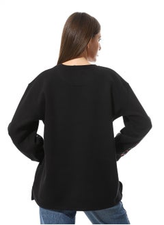 Women Oversize Embroidery Melton T- Shirt With Long Sleeves And Round Neck - pzsku/ZD33C3A4BFADC6808C9DFZ/45/_/1732093717/6a1bbf33-3297-40a6-8a0c-a857d22d10b0