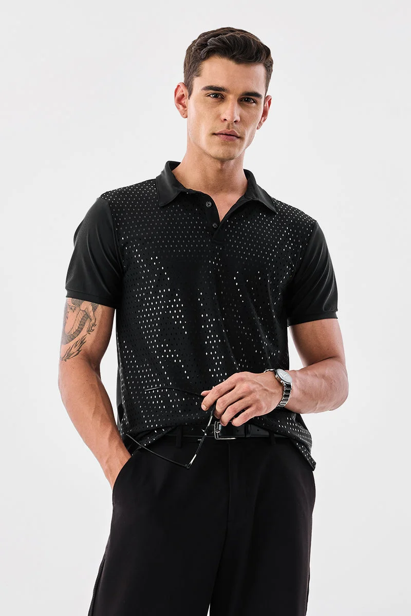 SNITCH Beaded Luxe Polo T-Shirt